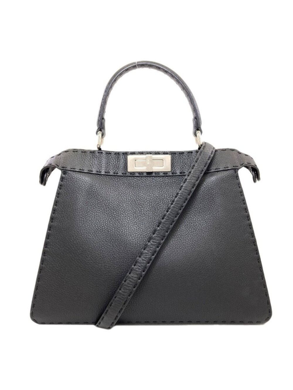 Fendi Peekaboo Eye Calfskin Selleria 2-Way Handbag